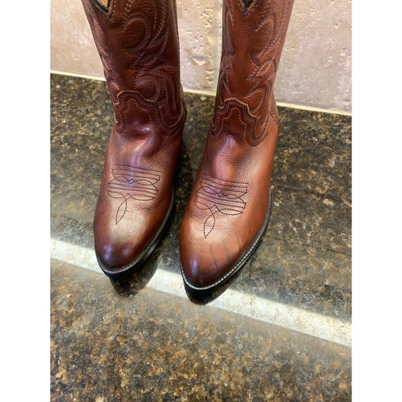 Dan Post Unisex Kids Brown Leather Boots Size 4 1/2 GUC - Picture 7 of 9